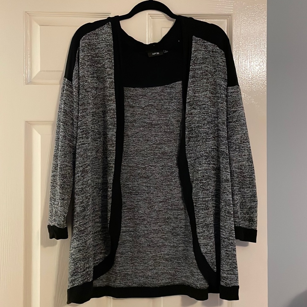 Apt. 9 Black and white Marled Cardigan